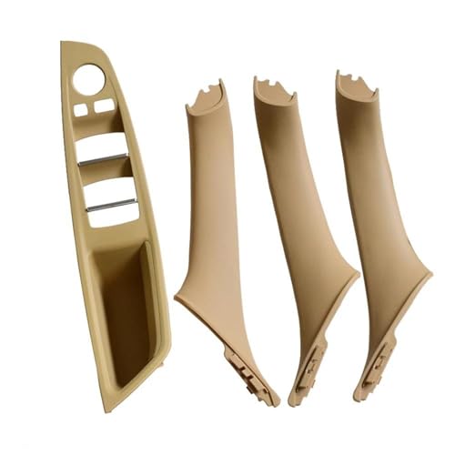 BIVOO Auto Innen Türgriff Auto ABS Kunststoff Inneren Türgriff Panel Pull Trim Abdeckung Für Für 5 Serie Für F10 Für F11 525d 530d 528i 535i 550i 51417225879 Türgriffverkleidung (Size : Beige-4Pcs) von BIVOO
