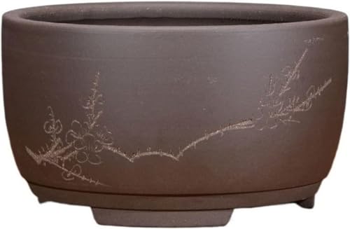 Kreative Blumentöpfe Pflanzgefäß Bonsai Blumentopf Atmungsaktiv Blumentopf Großer Blumentopf China Yixing Lila Sand Dekorative Blumentopf (Boden perforiert) Pflanzentopf.-Braun von BIVVI