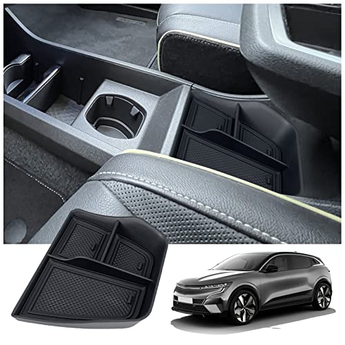 BIXUAN kompatibel mit Renault Megane E-Tech 2022 2023 2024 2025 Mittelkonsole Aufbewahrungsbox Scenic E-Tech Rutschfester Matte Ablagefach Zubehör Armlehne Organizer Tray Mittelarmlehne Handschuhfach von BIXUAN