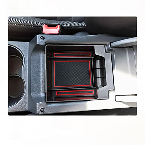 BIXUAN kompatibel mit Seat Cupra Ateca SUV FR 2016-2022 2023 2024 2025 Mittelkonsole Aufbewahrungsbox Rutschfester Matte Ablagefach Zubehör Armlehne Organizer Tray Mittelarmlehne Handschuhfach (Rot) von BIXUAN