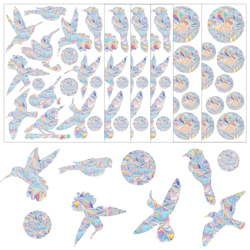 BIZOI 90 Stück Suncatcher Sticker, Prisma Fensteraufkleber für Vogelschläge, Vogel Form Fenster Aufkleber, Regenbogen Prism Aufkleber für Glastürschutz verhindern Vogelschläge Vogelwarnung BIZOI 90 Stück Suncatcher Sticker, Prisma Fensteraufkleber für Vogelschläge, Vogel Form Fenster Aufkleber, Regenbogen Prism Aufkleber für Glastürschutz verhindern Vogelschläge Vogelwarnung von BIZOI