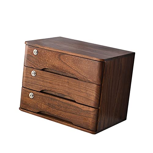 Schreibtisch Schubladenbox - Schreibtisch Aktenschrank - Schreibtisch Organizer, Schreibtisch-Schubladenschrank Aus Holz, Desktop-Aufbewahrungsbox Mit Abschließbaren Schubladen ( Size : 3 drawer ) von BIZOLE