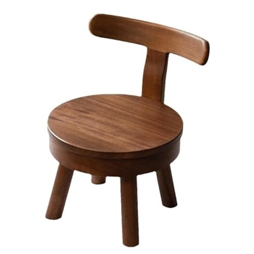 BIZTTLOG Einfacher Teetischhocker, drehbarer Rückenlehnenhocker - tragbarer 13-Zoll-Massivholzstuhl mit Rückenlehne, geeignet for Teetisch, Couchtisch, Naturholz von BIZTTLOG