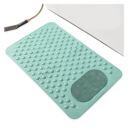 BIZTTLOG Maschinenwaschbare Badematte, 70 x 36 cm, rutschfeste Badewannenmatte mit starkem Saugnapf und Abflusslöchern for sicheren Badezimmerboden, Blau(Green) von BIZTTLOG