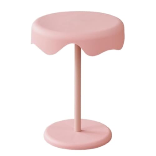 BIZTTLOG Runder, beweglicher Couchtisch for das Wohnzimmer – Stilvoller Sofa-Beistelltisch, tragbarer Nachttisch, 4 Farben, einfach zu montieren, Heimdekoration(Pink) von BIZTTLOG