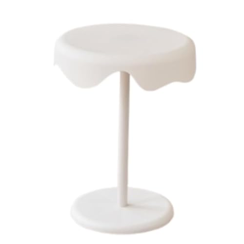 BIZTTLOG Runder, beweglicher Couchtisch for das Wohnzimmer – Stilvoller Sofa-Beistelltisch, tragbarer Nachttisch, 4 Farben, einfach zu montieren, Heimdekoration(White) von BIZTTLOG