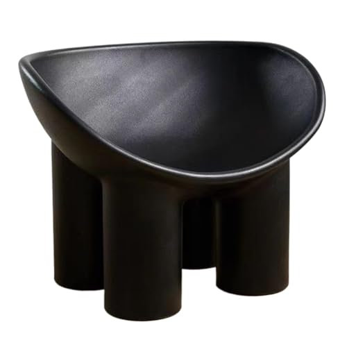 BIZTTLOG Wohnzimmer- und Balkonstuhl im modernen Stil, bequemer Loungesessel for drinnen und draußen, Designer-Einzelhocker mit Kissen, 9 Farben erhältlich(Black1,Small) von BIZTTLOG