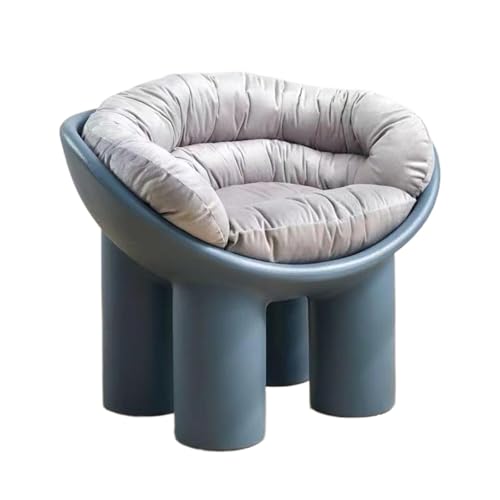 BIZTTLOG Wohnzimmer- und Balkonstuhl im modernen Stil, bequemer Loungesessel for drinnen und draußen, Designer-Einzelhocker mit Kissen, 9 Farben erhältlich(Blue1,Small+Cushion) von BIZTTLOG