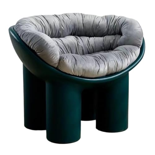BIZTTLOG Wohnzimmer- und Balkonstuhl im modernen Stil, bequemer Loungesessel for drinnen und draußen, Designer-Einzelhocker mit Kissen, 9 Farben erhältlich(Green1,Small+Cushion) von BIZTTLOG