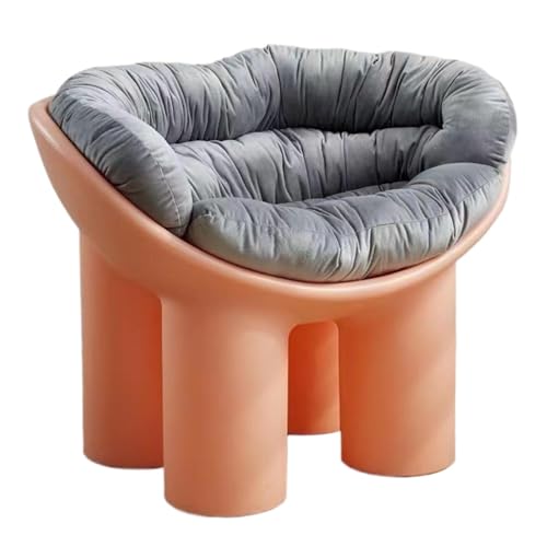BIZTTLOG Wohnzimmer- und Balkonstuhl im modernen Stil, bequemer Loungesessel for drinnen und draußen, Designer-Einzelhocker mit Kissen, 9 Farben erhältlich(Pink1,Large+Cushion) von BIZTTLOG