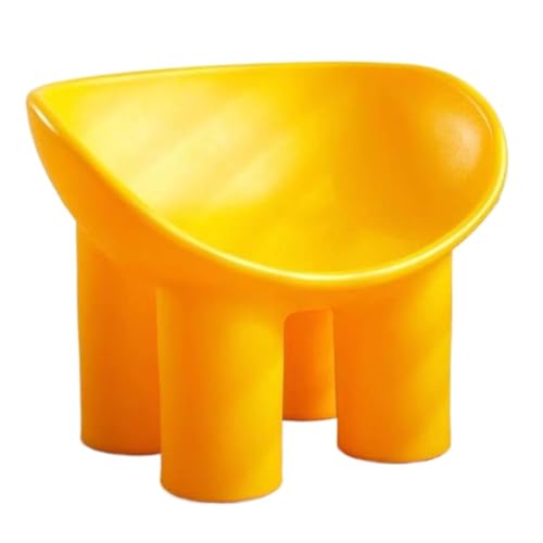 BIZTTLOG Wohnzimmer- und Balkonstuhl im modernen Stil, bequemer Loungesessel for drinnen und draußen, Designer-Einzelhocker mit Kissen, 9 Farben erhältlich(Yellow1,Small) von BIZTTLOG
