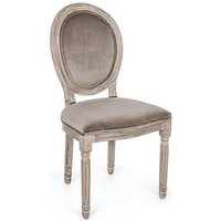 2x Tortora-Stuhl im klassischen Stil aus gepolstertem Holz von BIZZOTTO