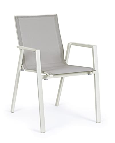 BIZZOTTO Krion Lunar Sessel aus Aluminium und Stoff, stapelbar, für den Außenbereich von BIZZOTTO