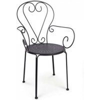 Bizzotto - 4x Gartenstuhl mit Armlehnen aus anthrazitfarbenem Stahl etienne 49x49x h89 cm Bizzotto - 4x Gartenstuhl mit Armlehnen aus anthrazitfarbenem Stahl etienne 49x49x h89 cm von BIZZOTTO