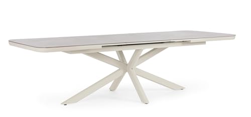 Bizzotto Ausziehtisch PASCAL 200-260 x 100 Pelican aus Aluminium mit gesinterter Steinplatte von BIZZOTTO