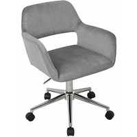 Bizzotto - Bürostuhl 'Londra' aus Samt mit Rollen für moderne Schreibtische -Grau von BIZZOTTO