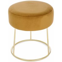 Bizzotto - Puff Hocker 'Clarissa' aus antikem Samt, 40 cm, moderne Wohnzimmermöbel -Inka Gelb von BIZZOTTO