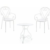 Set 'Etienne' Runder Couchtisch mit farbigen Sesseln aus pulverbeschichtetem Stahl für Garten und Bar in matter Ausführung -Bausatz mit zwei Sesseln Set 'Etienne' Runder Couchtisch mit farbigen Sesseln aus pulverbeschichtetem Stahl für Garten und Bar in matter Ausführung -Bausatz mit zwei Sesseln von BIZZOTTO