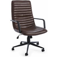 Bizzotto - Ergonomische Vintage Kunstleder Bürostuhl Gregory mit Rollen -Braun von BIZZOTTO