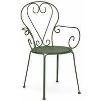 Farbiger Sessel Etienne aus pulverbeschichtetem Stahl für Garten und Bar in matter Ausführung -Sessel / Grün von BIZZOTTO