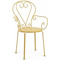 Farbiger Sessel Etienne aus pulverbeschichtetem Stahl für Garten und Bar in matter Ausführung -Sessel / Ocker von BIZZOTTO