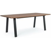 Fester Tisch Oslo aus Akazienholz mit Metallfüßen für den Garten 200 x 100 cm -Anthrazit von BIZZOTTO