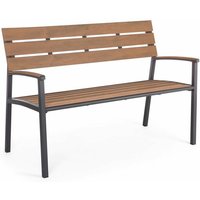 Gartenbank "Isak" aus Stahl und Polyholz, pulverbeschichtete Garten- und Terrassenbank von BIZZOTTO