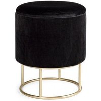 Hocker mit goldener Metallstruktur und schwarzem Behälter Hocker mit goldener Metallstruktur und schwarzem Behälter von BIZZOTTO
