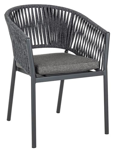 Outdoor-Stuhl aus anthrazitfarbenem Aluminium FLORENCIA 57x60x h80 cm von BIZZOTTO