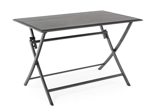 Outdoor-Tisch aus anthrazitfarbenem Aluminium ELIN 110x70x h71 cm von BIZZOTTO