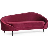 Sofa "Saraphin" 2-Sitzer aus weinfarbenem Samt mit schwarzen Füßen 183 cm von BIZZOTTO
