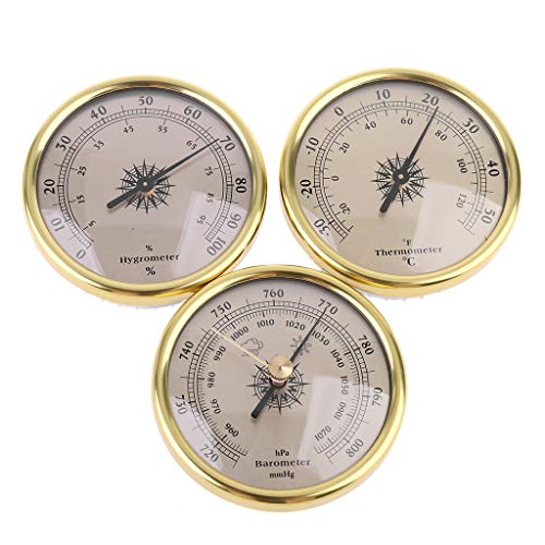 BIlinli 3 IN 1 Luftdruckprüfer Thermometer Hygrometer Barometer Wettervorhersage Wetterstation Feuchtigkeitsmesser 72mm von BIlinli