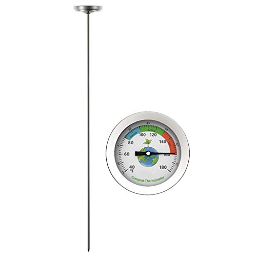 BIlinli 50 cm Edelstahl-Kompost-Bodenthermometer Celsius-Messgartenhof 40-180 ℉ Zifferblatttemperatur von BIlinli