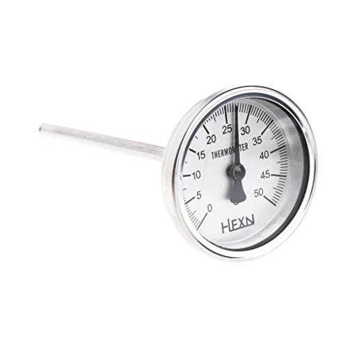 BIlinli Edelstahl Bimetall-Thermometer 1 / 4PT Gewinde L = 100mm 0~50 ~ 300 ℃ WSS-303 Temperaturmessgeräte Bimetall-Thermometer-Rohr-Thermometer von BIlinli