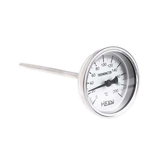 BIlinli Edelstahl Bimetall-Thermometer 1 / 4PT Gewinde L = 100mm 0~50 ~ 300 ℃ WSS-303 Temperaturmessgeräte Bimetall-Thermometer-Rohr-Thermometer von BIlinli