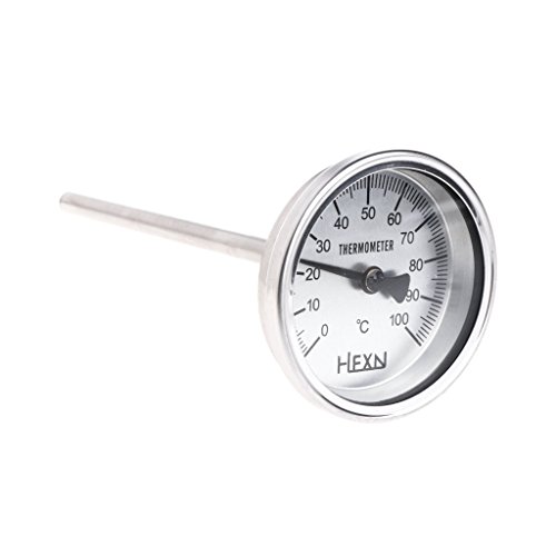 BIlinli Edelstahl Bimetall-Thermometer 1 / 4PT Gewinde L = 100mm 0~50 ~ 300 ℃ WSS-303 Temperaturmessgeräte Bimetall-Thermometer-Rohr-Thermometer von BIlinli