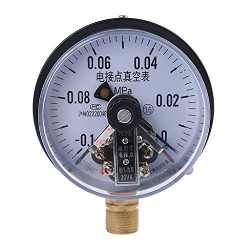 BIlinli YXC-100 4 '' -0.1MPa 30VA Elektrischer Kontakt Vakuum Manometer Wasserpumpendruck Magnetassistent Steuergerät von BIlinli
