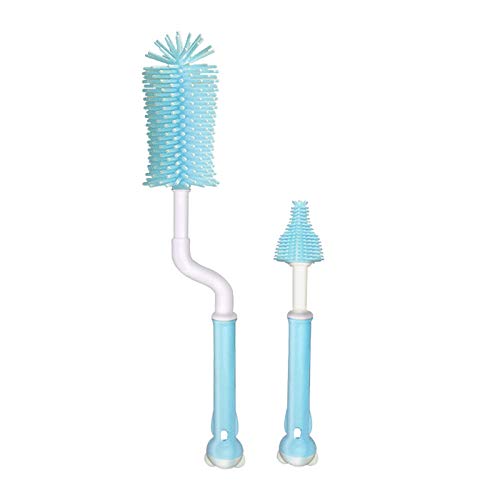 BJ-SHOP Flaschenbürste Silikon Flaschenbürste Reinigungsbürsten für Babyflasche, Tassen, Kessel, Weingläser(Blau) von BJ-SHOP