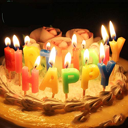 BJ-SHOP Geburtstagskerzen Geburtstag Kuchen Kerzen Happy Birthday Alphabet Kerzen Für Kuchendeckel Kuchendekoration von BJ-SHOP