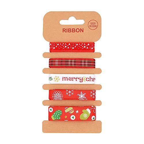 BJ-SHOP Weihnachts Geschenkband Satinbänder Schleifenband für Weihnachtsdekorationen Geschenkverpackung Haarschleifen Basteln Nähen oder Hochzeitsdekorationen Weihnachten von BJ-SHOP