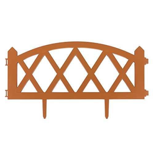 2,3 m Gartenzaun Zierzaun terracotta braun Jägerzaun h-32 cm Zaun Schmuckzaun Beetumrandung von BJ