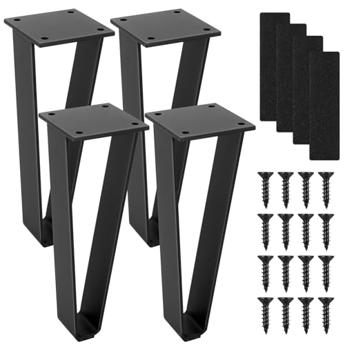 4er Set Haarnadel Tischbeine Metall Schwarz, 20 cm Hairpin Möbelfüße Tischkufen Haarnadelbeine Schwarz Couchtischbeine für DIY Stuhlbeine Schreibtisch Couchtisch Füße, mit Schoner Pads & Schrauben 4er Set Haarnadel Tischbeine Metall Schwarz, 20 cm Hairpin Möbelfüße Tischkufen Haarnadelbeine Schwarz Couchtischbeine für DIY Stuhlbeine Schreibtisch Couchtisch Füße, mit Schoner Pads & Schrauben von BJBJJIU
