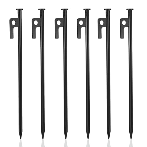 6 STK Zeltheringe 30 cm, Zeltheringe Camping Erdnägel, Metall Zelt Heringe Stahl Stark, Zelt-Heringe Stahl, Erdnägel Häringe mit Haken, Zelt Häringe Bodenanker Heringe für Camping Outdoor Wandern 6 STK Zeltheringe 30 cm, Zeltheringe Camping Erdnägel, Metall Zelt Heringe Stahl Stark, Zelt-Heringe Stahl, Erdnägel Häringe mit Haken, Zelt Häringe Bodenanker Heringe für Camping Outdoor Wandern von BJBJJIU