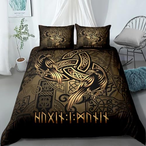 BJCJGGL Bettwäsche 135x200 Wikinger Bettwäsche-Set mit Reißverschluss Schließung und 2 Kopfkissenbezug 80x80 cm - Weicher Atmungsaktive Mikrofaser Bettbezug für Kinder Mädchen BJCJGGL Bettwäsche 135x200 Wikinger Bettwäsche-Set mit Reißverschluss Schließung und 2 Kopfkissenbezug 80x80 cm - Weicher Atmungsaktive Mikrofaser Bettbezug für Kinder Mädchen von BJCJGGL