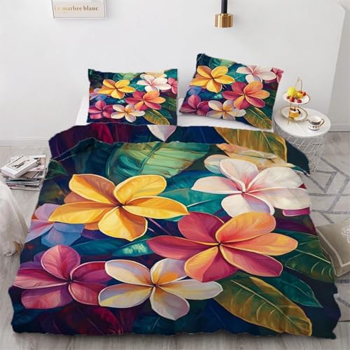 BJCJGGL Bettwäsche 155x220 Bunte Blumen Bettwäsche-Set mit Reißverschluss Schließung und 2 Kopfkissenbezug 80x80 cm - Weicher Atmungsaktive Mikrofaser Bettbezug für Kinder Mädchen BJCJGGL Bettwäsche 155x220 Bunte Blumen Bettwäsche-Set mit Reißverschluss Schließung und 2 Kopfkissenbezug 80x80 cm - Weicher Atmungsaktive Mikrofaser Bettbezug für Kinder Mädchen von BJCJGGL