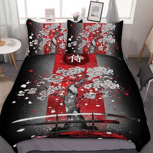 BJCJGGL Bettwäsche 155x220 Japanisches Samuraischwert Bettwäsche-Set mit Reißverschluss Schließung und 2 Kopfkissenbezug 80x80 cm - Weicher Atmungsaktive Mikrofaser Bettbezug für Kinder Mädchen BJCJGGL Bettwäsche 155x220 Japanisches Samuraischwert Bettwäsche-Set mit Reißverschluss Schließung und 2 Kopfkissenbezug 80x80 cm - Weicher Atmungsaktive Mikrofaser Bettbezug für Kinder Mädchen von BJCJGGL