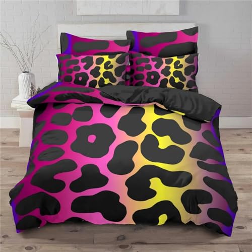 BJCJGGL Bettwäsche 155x220 Leopardendruck Bettwäsche-Set mit Reißverschluss Schließung und 2 Kopfkissenbezug 80x80 cm - Weicher Atmungsaktive Mikrofaser Bettbezug für Kinder Mädchen BJCJGGL Bettwäsche 155x220 Leopardendruck Bettwäsche-Set mit Reißverschluss Schließung und 2 Kopfkissenbezug 80x80 cm - Weicher Atmungsaktive Mikrofaser Bettbezug für Kinder Mädchen von BJCJGGL