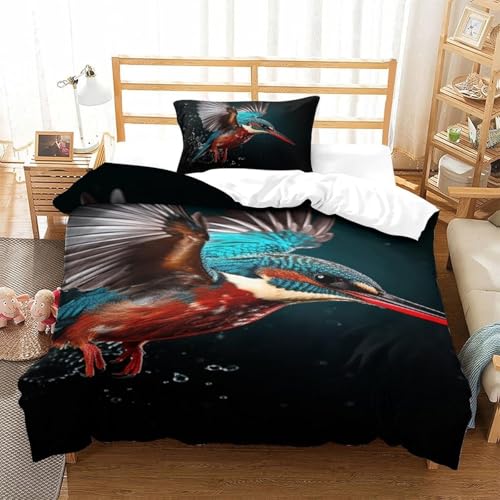 BJCJGGL Bettwäsche 155x220 Schwarzer Vogel Bettwäsche-Set mit Reißverschluss Schließung und 2 Kopfkissenbezug 80x80 cm - Weicher Atmungsaktive Mikrofaser Bettbezug für Kinder Mädchen BJCJGGL Bettwäsche 155x220 Schwarzer Vogel Bettwäsche-Set mit Reißverschluss Schließung und 2 Kopfkissenbezug 80x80 cm - Weicher Atmungsaktive Mikrofaser Bettbezug für Kinder Mädchen von BJCJGGL