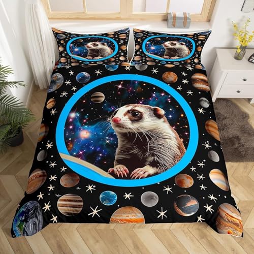 BJCJGGL Bettwäsche 155x220 Schwarzer Weltraumplanet Bettwäsche-Set mit Reißverschluss Schließung und 2 Kopfkissenbezug 80x80 cm - Weicher Atmungsaktive Mikrofaser Bettbezug für Kinder Mädchen BJCJGGL Bettwäsche 155x220 Schwarzer Weltraumplanet Bettwäsche-Set mit Reißverschluss Schließung und 2 Kopfkissenbezug 80x80 cm - Weicher Atmungsaktive Mikrofaser Bettbezug für Kinder Mädchen von BJCJGGL