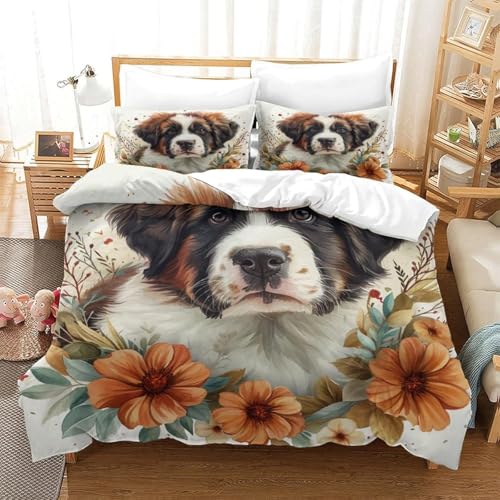 BJCJGGL Bettwäsche 155x220 SüßEr Hund Bettwäsche-Set mit Reißverschluss Schließung und 2 Kopfkissenbezug 80x80 cm - Weicher Atmungsaktive Mikrofaser Bettbezug für Kinder Mädchen BJCJGGL Bettwäsche 155x220 SüßEr Hund Bettwäsche-Set mit Reißverschluss Schließung und 2 Kopfkissenbezug 80x80 cm - Weicher Atmungsaktive Mikrofaser Bettbezug für Kinder Mädchen von BJCJGGL
